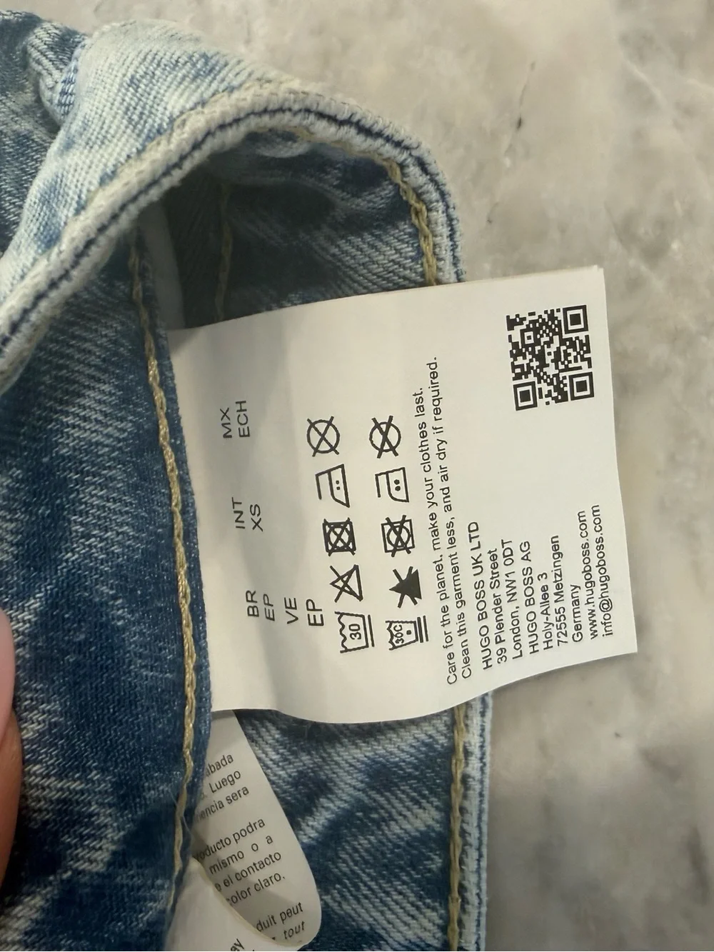 NWT HUGO Light Blue Denim Mini Skirt with Script Logo XS - Picture 6 of 9